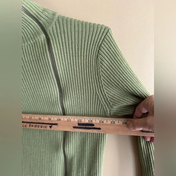 Twik Green Ribbed Zip Cardigan - Picture 9 of 11